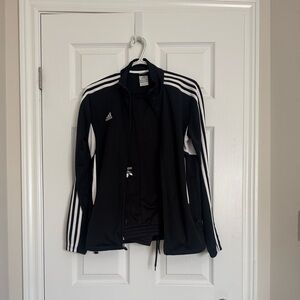 Adidas clima cool Women's Black Track suit with White Stripes